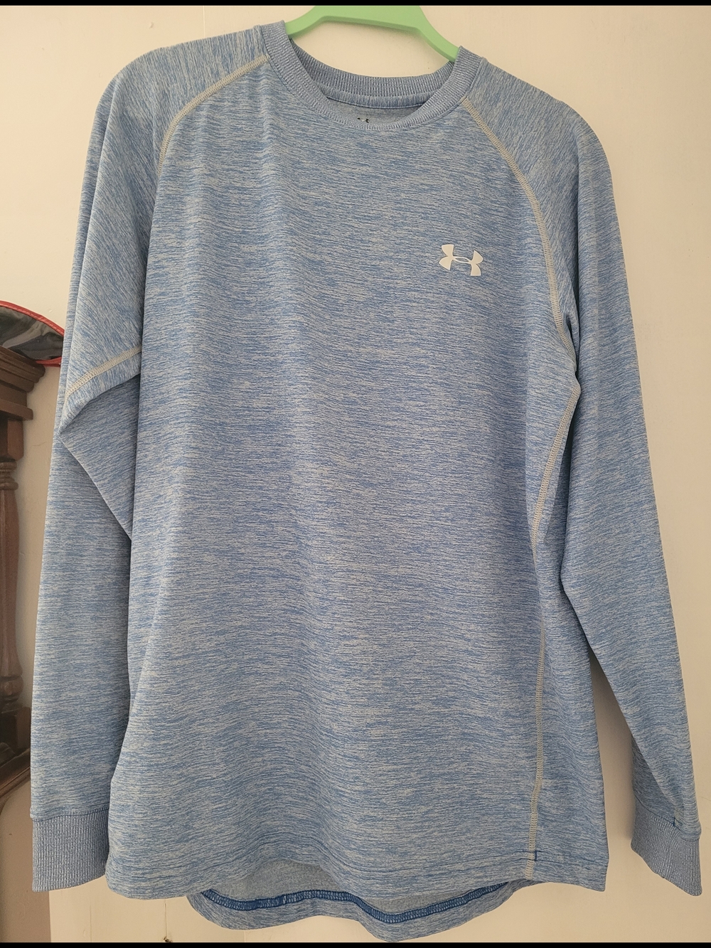 Men's Under Armour Heathered Light Blue Performance Crewneck